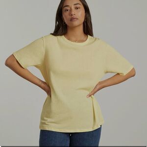Everlane The Air Oversized Crew Tee Yellow Size XS NWT